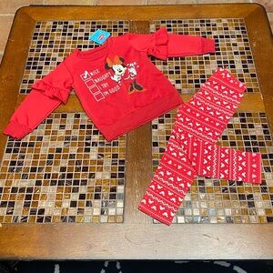 Disney Minnie Mouse Candy Cane Holiday Girls Set